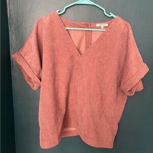 Madewell Corduroy V-Neck Top